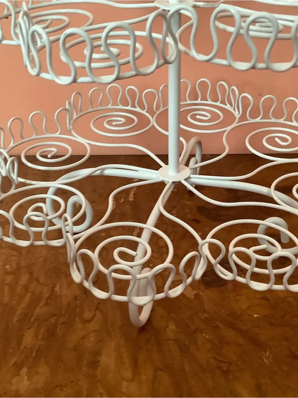 3 Tier Cupcake Muffin Tree Stand Display Holds 18 White Metal Design 20 X 11